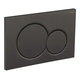 Панель змиву Koer KT-0601-05 пластикова, кнопка кругла KR5176, Чорний матовий