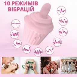 Стимулятор вібратор для сосків та клітора I’MCUM Ice Cream Lick Блакитний (7970379617681) - мініатюра 2