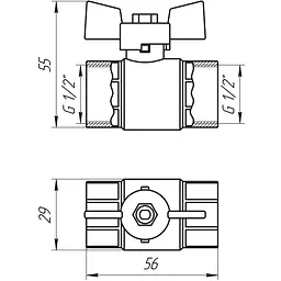 Кран кульовий прямий Q Professional 1/2″ ВВ КБ PN40 QP151 - мініатюра 4