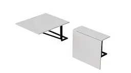 Стіл розкладний Олександр 1 Ferrum-decor 750x600x700 Чорний метал ДСП Біле 16 мм (FRD-104892) - мініатюра 2