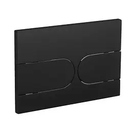 Панель змиву Koer KT-0604-05 240x160x10mm пластикова, кнопка закруглена KR5324, Чорний матовий