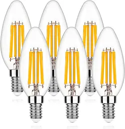 LED лампа Genixgreen E14 6.5 Вт 2700K, філаментна свічка, димована, комплект 6 шт