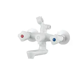 Змішувач для ванни Plamix OMEGA-142 EURO SET WHITE (зі шлангом, лійкою та кронштейном) (MX9699)