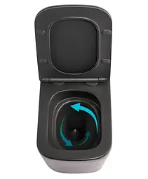 Унітаз підвісний Qtap Tern Ultra Quiet, Anthracite, з сидінням Slim Duroplast / Soft-close / Quick Release QTTER26AN48999 - мініатюра 5