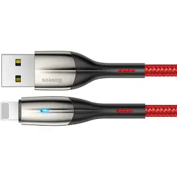Дата кабель USB 2.0 AM to Lightning 2.0m 2.4A red Baseus (CALSP-C09) - мініатюра 2