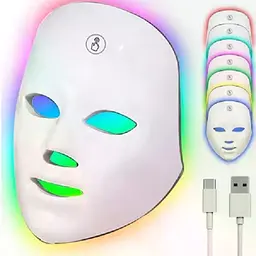 Світлодіодна LED-маска для обличчя 7 в 1 з кольоровою світлотерапією - мініатюра 4