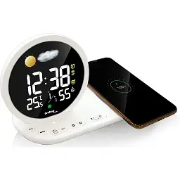 Годинник настільний Technoline WT427 Wireless Mobile Charging White (WT427)