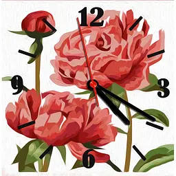 Картина за номерами Годинник Півонії ArtStory 30х30 см різнокольорова 000221598