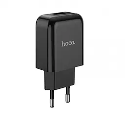 Мережевий зарядний пристрій Hoco N2 Vigour single port charger 1 USB, 2,1 A Black - мініатюра 2