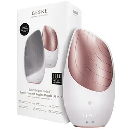 Електронна звукова термощітка для обличчя GESKE Sonic Thermo Facial Brush 6 в 1 пудрова