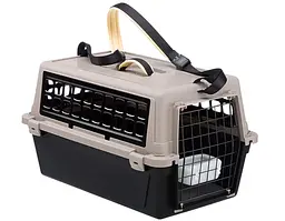 Переноска для собак та котів Ferplast Atlas Trendy Plus 10 з ременем чорно-бежева до 5 кг 32.5x48x29 см 73027099
