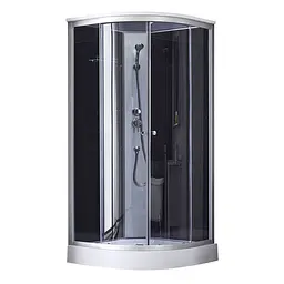 Душовий бокс Lidz Tani SB90x90.SAT.LOW.GR, Хром матовый, тонований, хром матовий