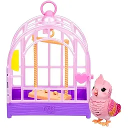 Інтерактивна іграшка Moose Little Live Pets My Really Real папужка какаду Розі в клітці (26692) - мініатюра 2