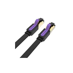 Патч-корд 15м, UTP cat 7 RJ-45 flat black Vention (ICABN) - мініатюра 3