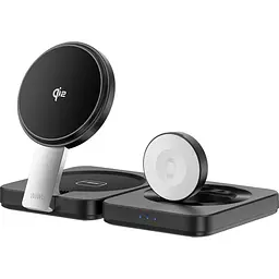 Бездротовий зарядний пристрій WiWU Wi-W028 3in1 Wireless Charger with MagSafe Black [121108]