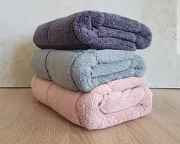 Набір турецьких махрових рушників Cestepe MicroCotton Premium 3 штуки 70x140 Kare 2 щільність 600 г/м2 - мініатюра 5
