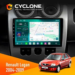 Штатна магнітола Renault Logan 2004-2007 Cyclone C9-013 4x64 DSP 4G Cyclone (НФ-00007408)