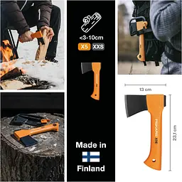 Подарунковий набір: Сокира Fiskars XXS X5 + Ніж Fiskars K40 + Точило Fiskars XSharp (1057913) - мініатюра 3