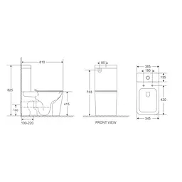 Унітаз-компакт Mixxus Premium Quadro-0401-R 610x365x825 мм, Rimless MP6457, Білий - мініатюра 2