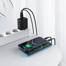 Зарядний пристрій Acefast A13 USB/2 Type-C QC PD 65W чорний + кабель Type-C to Type-C - мініатюра 4