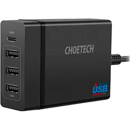 Мережевий зарядний пристрій Choetech 72W Black (PD72-1C3UEU-101BK) [100836]