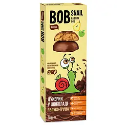 Натуральні цукерки Bob Snail Яблуко-Груша у молочному шоколаді, 30 г