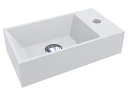Умивальник Miraggio COPPER 400 (0000162) Miramarble, Глянцевий, Накладний, Білий