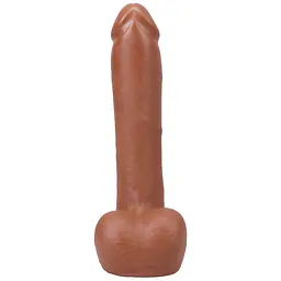 Фалоімітатор Doc Johnson The Realistic Cock ULTRASKYN 9 Inch з мошонкою, карамель - мініатюра 4