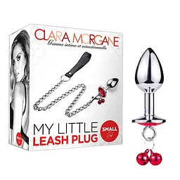Анальна пробка Clara Morgane Pro My Little Leash Plug Small Red, 6.8 см (червоний) - мініатюра 2