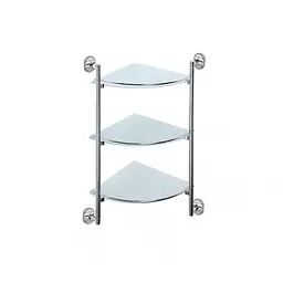 Полиця скляна потрійна кутова 250x250 Frap F1907-3 1/10, Хром