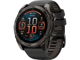 Спортивний годинник Garmin Fenix 8 51mm AMOLED Sapphire Carbon Gray DLC Titanium w. Black/Pebble Gray S. Band (010-02905-20/21)