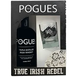 Уцінка. Набір Віскі The Pogues Blended Irish Whiskey 40%, 0.7 л + склянка 290 мл в подарунковій упаковці