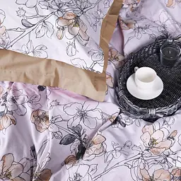 Простирадло MirSon Поплін 00-2 Beige Flowers 110х160 см (2200009700682) - мініатюра 2