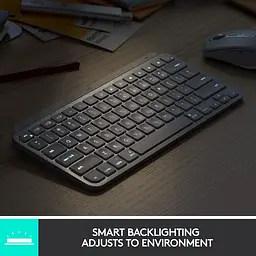 Клавіатура Logitech MX Keys мінімалістська та бездротова з підсвічуванням, компактна, Bluetooth, підсвічування Б\в - мініатюра 8