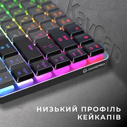 Клавіатура GamePro Red Swich Low Profile RGB Wireless Bluetooth USB Dark Gray бездротова (MK230R) - мініатюра 7