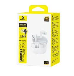Бездротові навушники TWS Baseus Bass EP10 Pro In-Ear True Wireless Earbuds Moon White (A0010509) - мініатюра 2