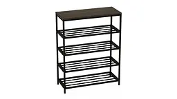 Полиця для взуття Слайм 4 Ferrum-decor 820x630x260 Чорний метал ДСП Дуб Сонома Трюфель 16 мм (FRD-105163) - мініатюра 3