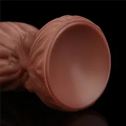 Фалоімітатор Dual-Layered Silicone 9.5" Nature Cock 24.5 см коричневий - мініатюра 8