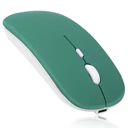 Мишка безшумна комп'ютерна, бездротова Macarone Bluetooth, USB, що перезаряджається Зелена
