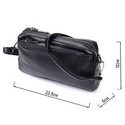 Жіноча сумка-клатч із м'якої натуральної шкіри Vintage 22375 чорна - мініатюра 5