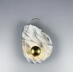 Бра Vele Luce з імітацією мармуру в білому кольорі Арт. W 1834 WT Line F - мініатюра 1