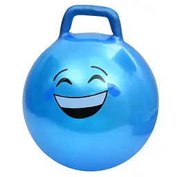 М'яч для фітнесу Смайл MS 4856Blue 45 см, з ручкою, 300 г