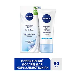 Крем для обличчя Nivea Refreshing 24H Moisture Day Cream SPF15 50 мл (9005800227092) - мініатюра 4