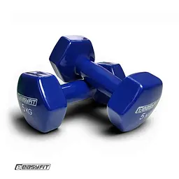 Гантель для фітнесу 5.0 кг EasyFit із вініловим покриттям синя - мініатюра 2