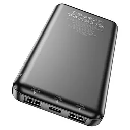 Power Bank Hoco J59 Famous портативна батарея 10000 mAh, 2USB+Type-C+Micro-USB, 2A, LED дисплей Чорний - мініатюра 2