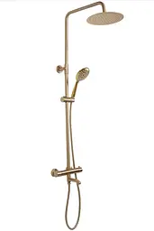 Душовя система Rea Lungo з термостатом та виливом brushed gold REA-P6604, Золотий - мініатюра 2