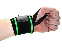 Кистьові бинти MadMax MFA-298 Wrist Wraps 18" Black/Green (пара) (MFA-298-U) - мініатюра 3