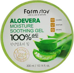 Багатофункціональний гель з екстрактом алое вера Moisture Soothing Gel Aloe Vera Farmstay 300 мл