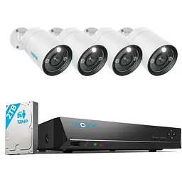 Набір для відеоспостереження Reolink комплект 4 камери 12MP 8CH Smart Surveillance System RLK8-1200B4-A