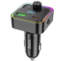 АЗП FM модулятор Hoco E81 Fantasy 30W (1USB-A/1C) Black - мініатюра 3